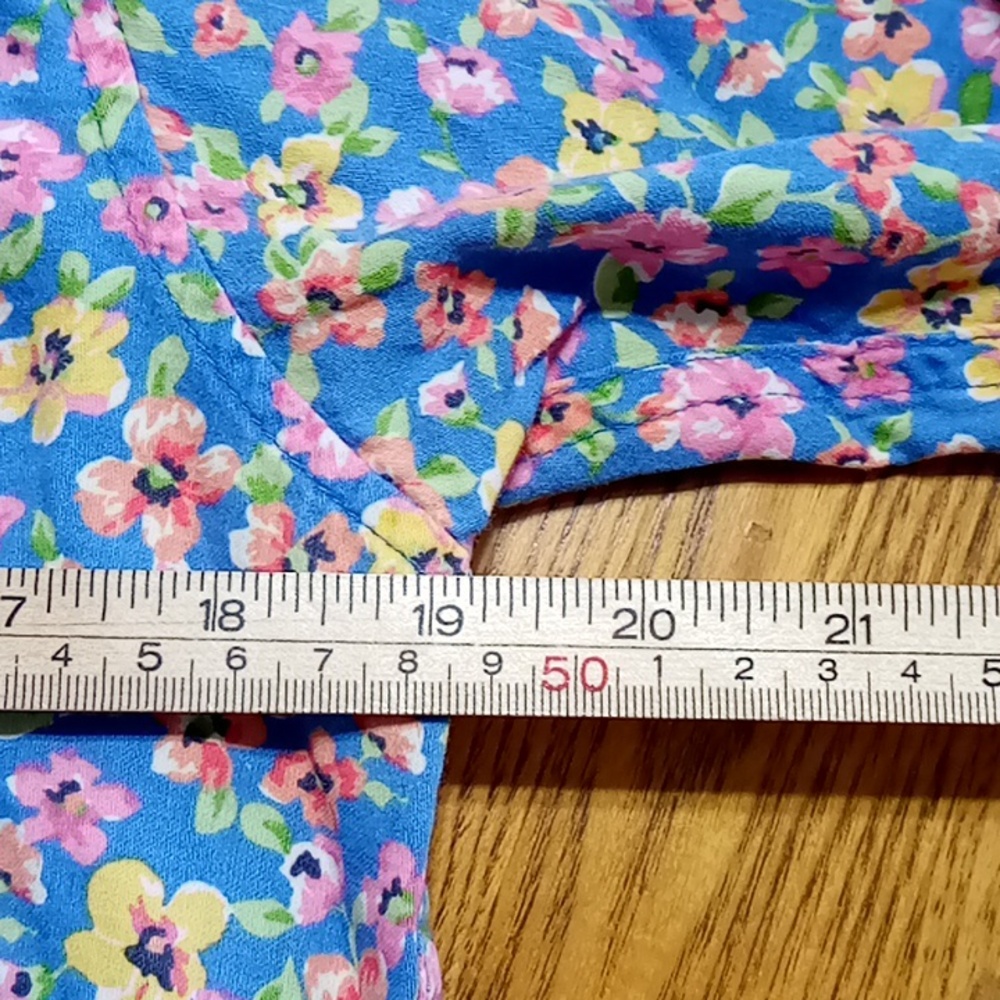 Lauren Ralph Lauren Womens SMALL Long Sleeve Shirt Preowned Floral Cotton - Picture 7 of 8